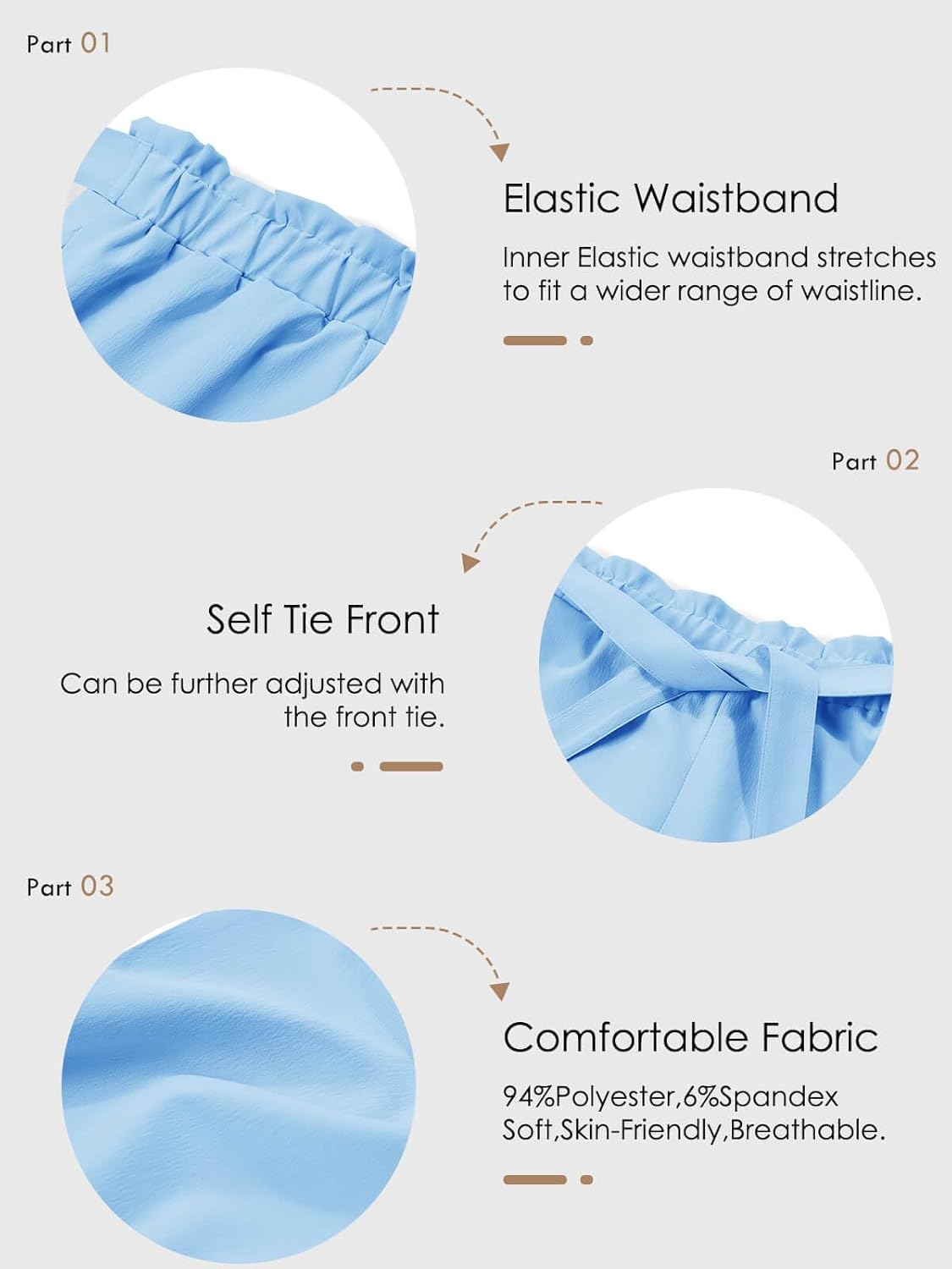 Haloumoning Girls Wide Leg Pants High Elastic Smocked Waist Casual Flowy Cute Long Trousers - Image 5