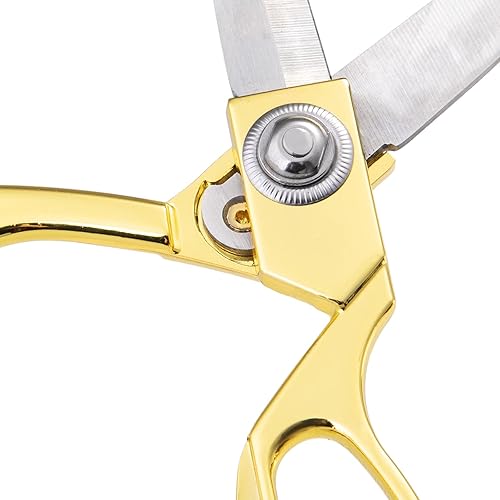 Miniatura 8 de Tijeras de sastre profesionales resistentes, afiladas de acero inoxidable de 8 pulgadas, tijeras de modista doradas, tijeras de tela multiusos,