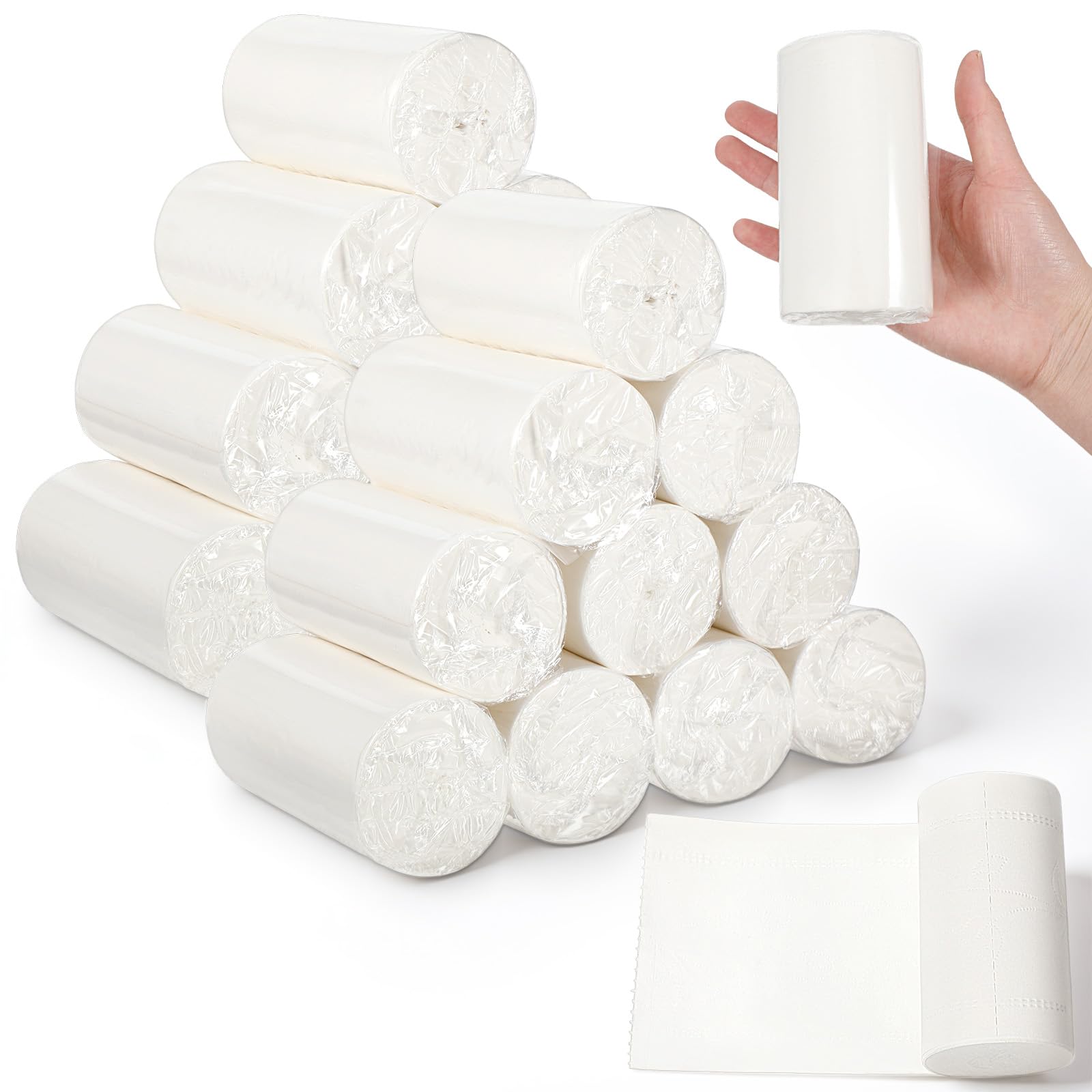 20 Rolls Travel Toilet Paper to Go Packs, Soft Camping Toilet Paper Bulk Portable Travel Size Compact Pocket Coreless Tissue Individually Wrapped for Camping Hiking RV Outdoors