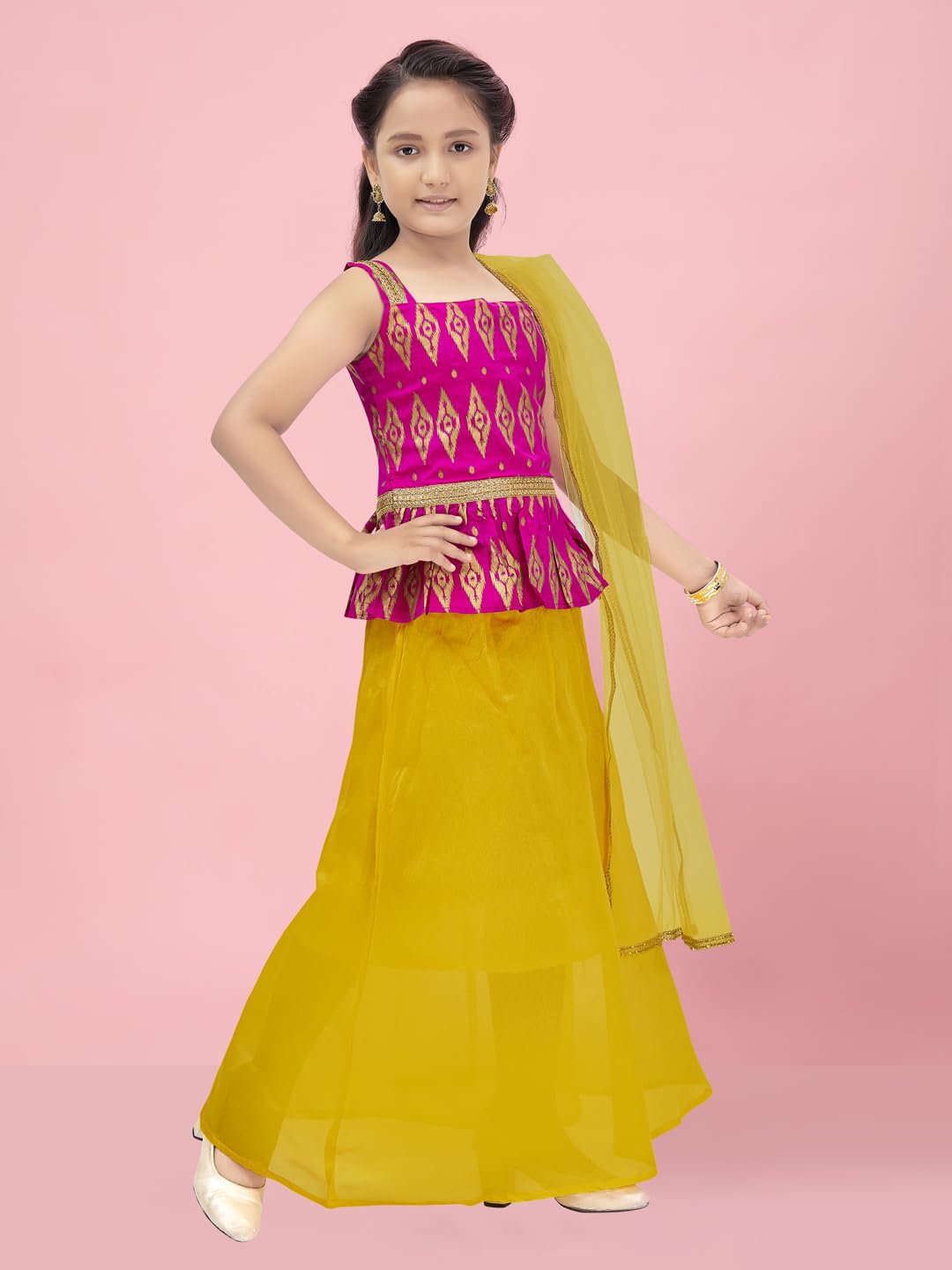 Aarika Girls Rani-Yellow Color Lehenga Choli Set (Lch-23208-Rani-Yellow-24)