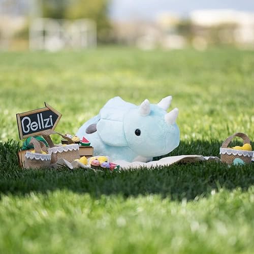 Vista 7 de Bellzi Triceratops - Lindo juguete de peluche de animal de peluche, adorable juguete de dinosaurio suave y regalos, regalo perfecto para niños