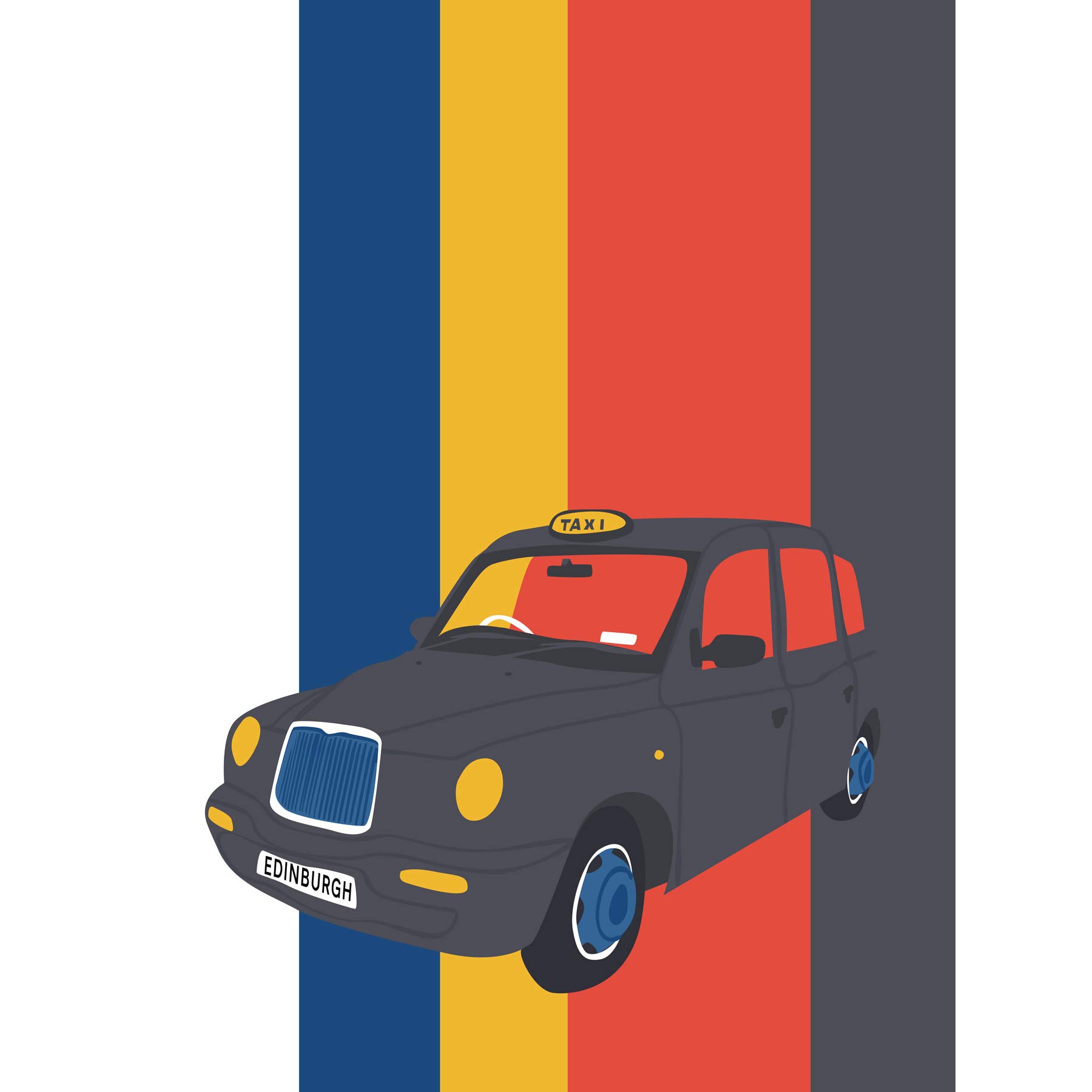 Wee Blue Coo Edinburgh Transport Taxi Large Wall Art Print 18X24