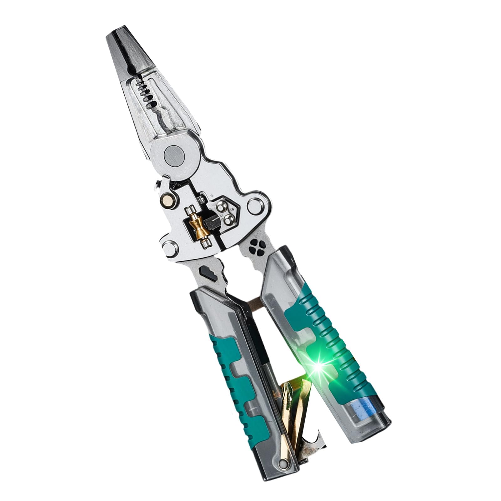 Kaccde 9 In 1 Stripping Pliers With Electricity Tester Multifunctional Wire Plier Electrician Crimping Cable Cutting Multipurpose Tool For Home Portable Tool With Measurement Capability
