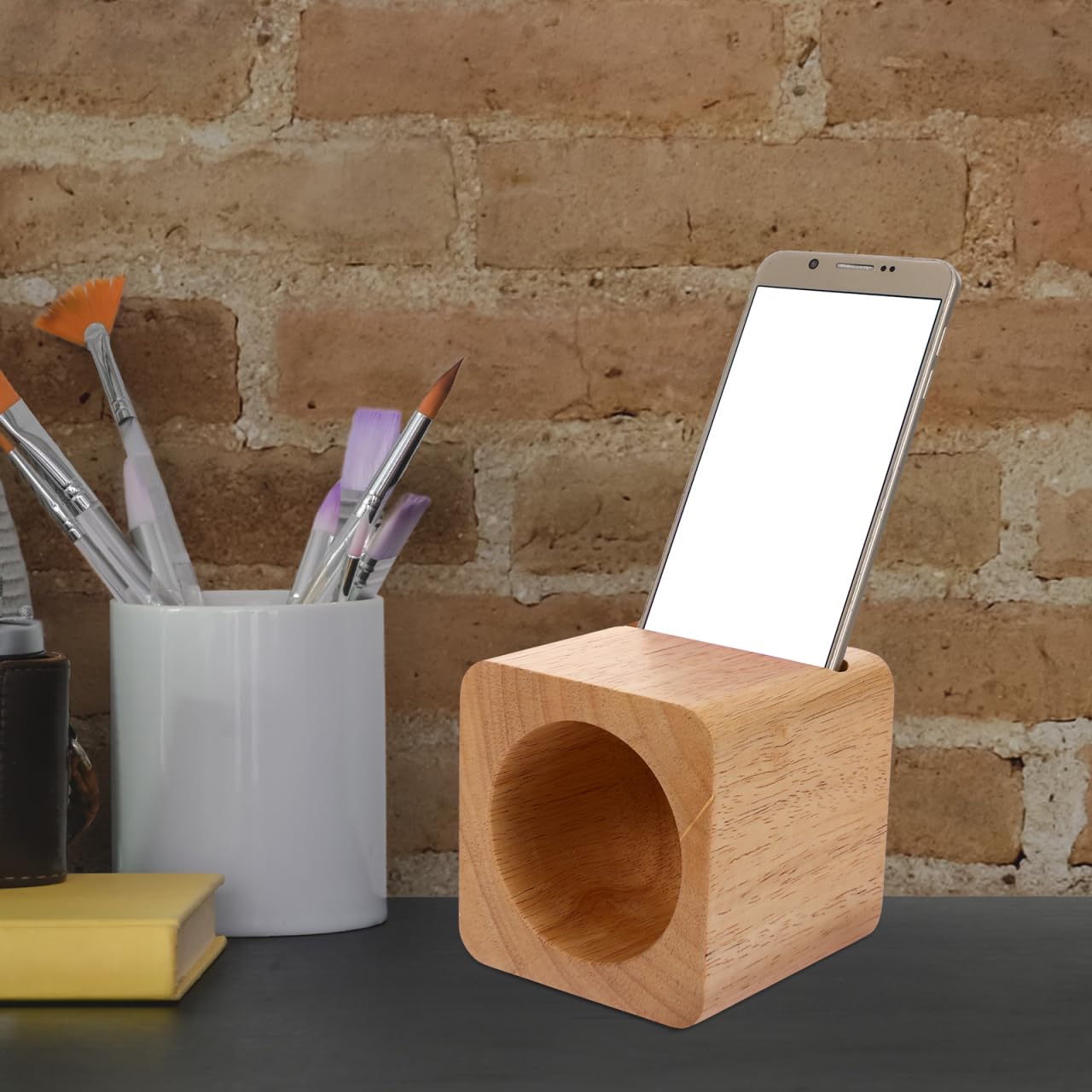 Handy Verstärker Holz-Handy-Ständer Holz Smartphone StäNder Mit Passivem KlangverstäRker Handyhalter FüR Tisch Und Zuhause Kreativer Lautsprecher Ohne Elektronik