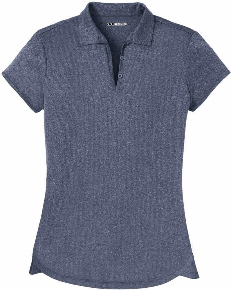 Joe's USA Ladies Moisture Wicking Heather Golf Polos in XS-4XL X-Small True Navy Heather