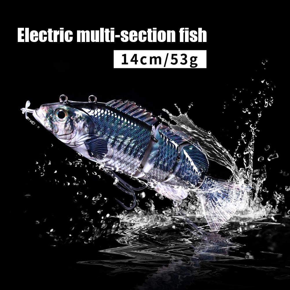 Drfeify Esca da Pesca Elettronica, Esca Bionica Illuminata a LED con Ricarica USB con Squame di Pesce Stampate in 3D e Trasferimento del Peso della Sfera in Acciaio, per la Pesca in