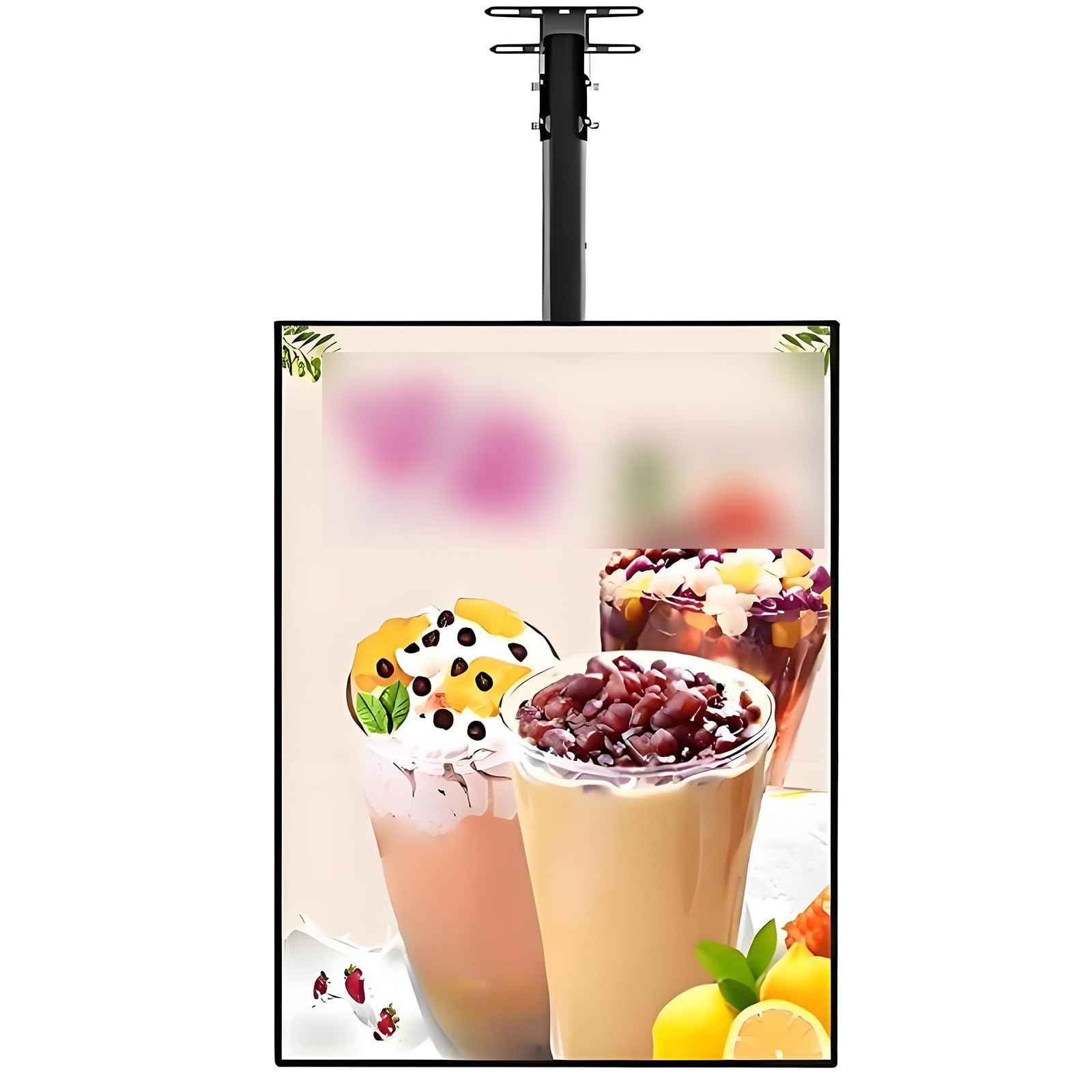 Caja de luz LED para menús – Tablero de menú retroiluminado montado en la pared para restaurantes, cafeterías y tiendas, pantalla horizontal, 50 x 80 cm