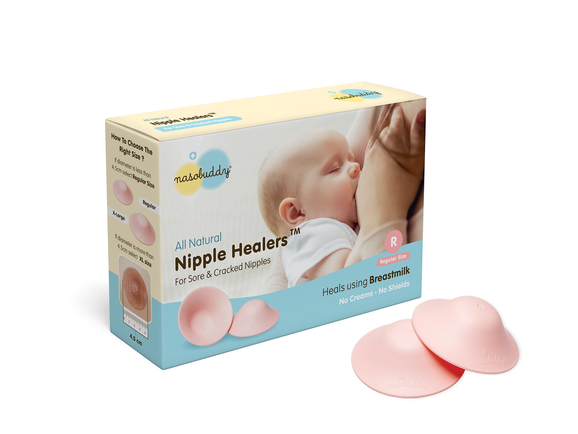 Nasobuddy Nipple Healers For Sore And Cracked Nipples, Heals Naturally With Breastmilk, No Creams No Shields Necessary (Pink, Regular)|2 Count-picture-10
