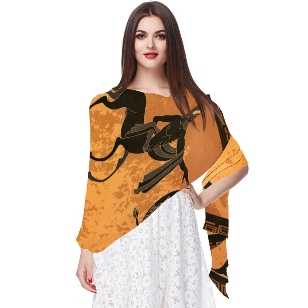 Eslifey Women's Multi02 Greece Black Figure Pottery Ancient Greek Mythology Centaur Lightweight Shawl Soft Long Scarves Comfortable Muffler For &Girls