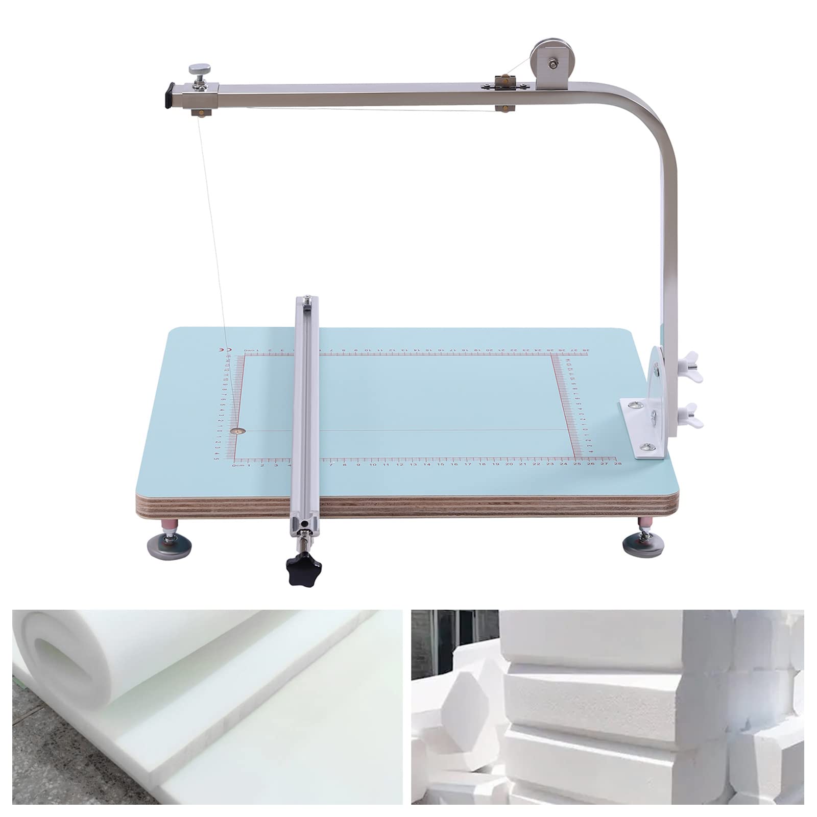 72W Hot Wire Foam Cutter Table, Tabletop Foam Hotwire Cutter with Adjustable Voltage & Support, Foam Cutting Machine with LED Display & Guiding Rule for Cutting Forming Sculpting