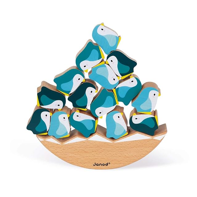 Foto 3 de 8 de Janod - Balancín de Madera Pingüinos - Juguete de Estímulo - Juego de Habilidad