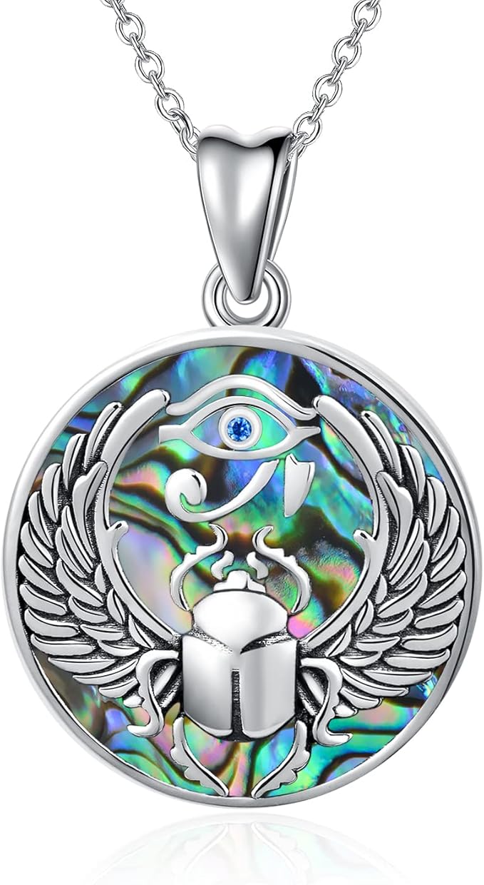 Amazon Pelovny ホルスの目ネックレス スカラベペンダント スターリングシルバー プロビデンスの目 アンク ホルスの目 古代エジプトの保護 お守り 全目 ネックレス 女性用 金属 不明 ネックレス 通販