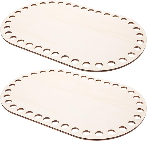 EXCEART 2 piezas de fondo natural preperforado de ganchillo de madera para manualidades y suaves para proyectos de ganchillo y tejido para bolsas