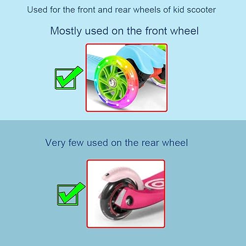 Miniatura 8 de Rueda trasera flash de 3.150 in x 0.945 in M8x43 44 45 46 1.850 in Juego de ejes para micro mini plegable 2 3 4 ruedas niños scooter herramienta de
