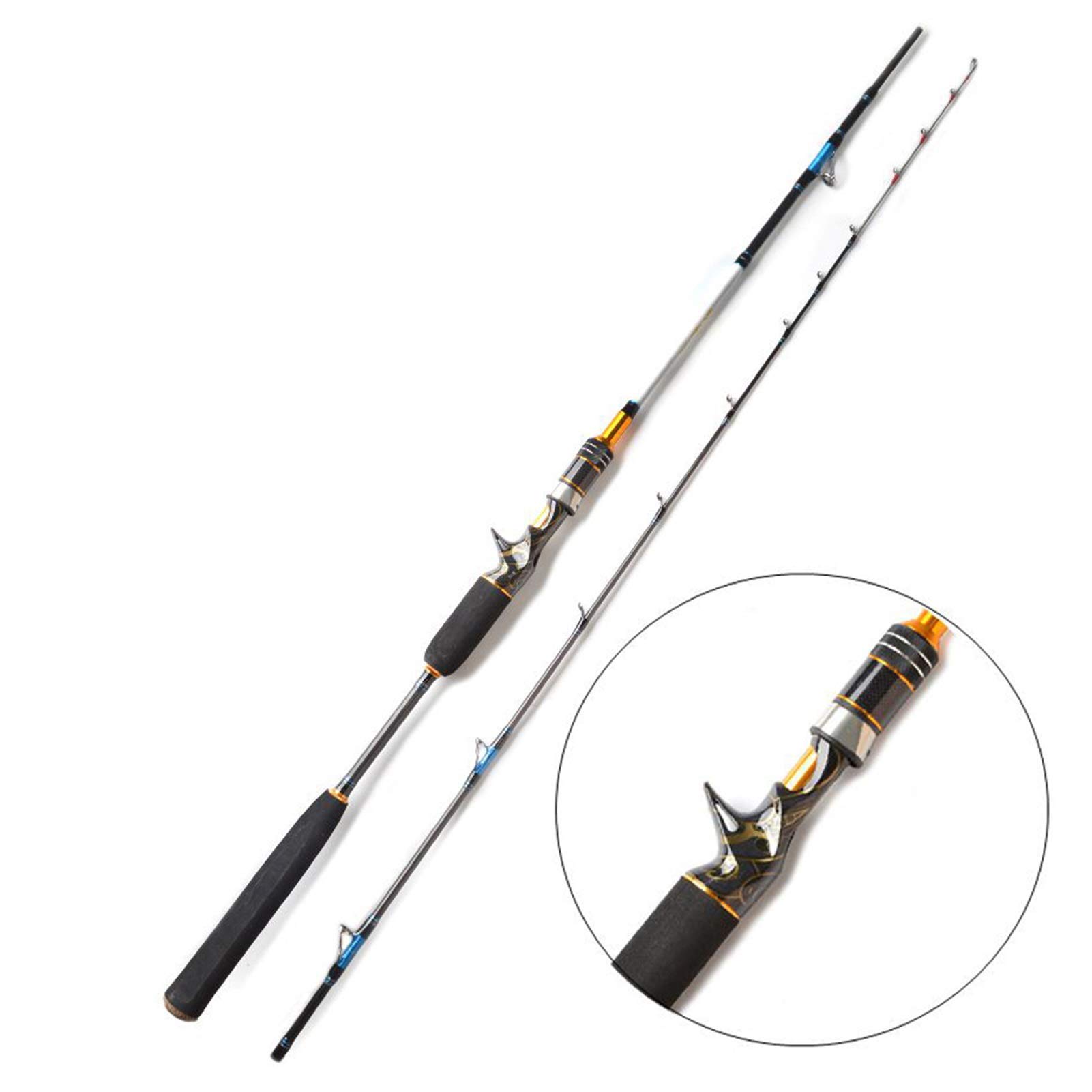 Caña de Pescar Caña de pescar for barco de mar Jigging costero, señuelo giratorio de fibra de carbono, caña de pescar de fundición con punta de aleación de titanio Para pescar ( Color : Baitcasting ro