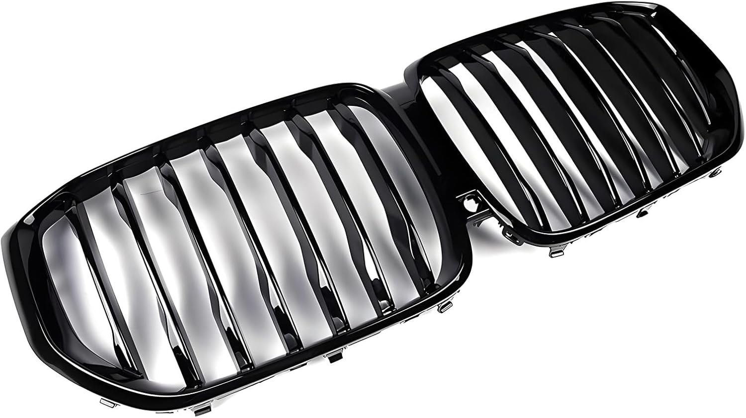 X5 Front Grille Kidney Grill Replacement for 2019 2020 2021 2022 2023 BMW X5 G05 X5M xDrive40i/ xDrive50i/ xDrive45e, Gloss Black Single Slats