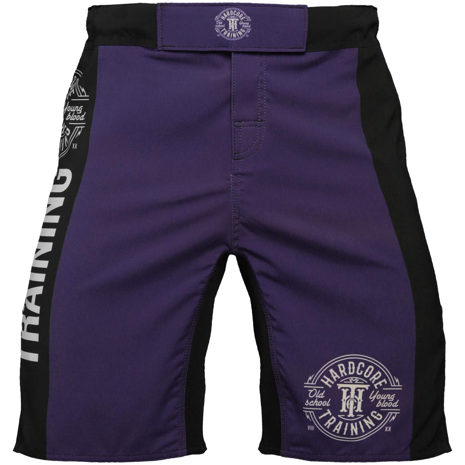 Hardcore Training Fight Shorts Recruit Boks Męski Szorty do Walki MMA Combat BJJ Grappling Fitness Muay Thai Kickboxing No Gi (DE/NL/SE/PL, Alfa, M, Regularny, Regularny, niebieski)