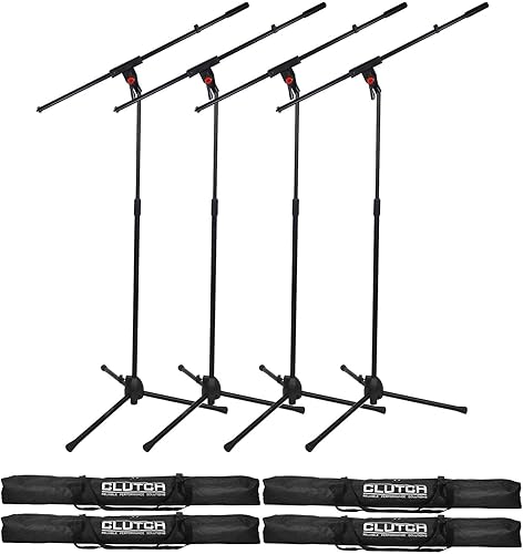 DJ Pro Audio Band Micrófono Trípode Soportes Boom con Bolsas de transporte y Clips de micrófono Paquete de 4 disponible en Yaxa Colombia