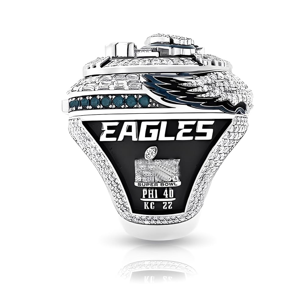 2025 Eagles Championship Ring Replik, 59. Super Bowl Sieger-Sammelring – Geschenk für Fans, Männer, Alumni & Sammler,13#