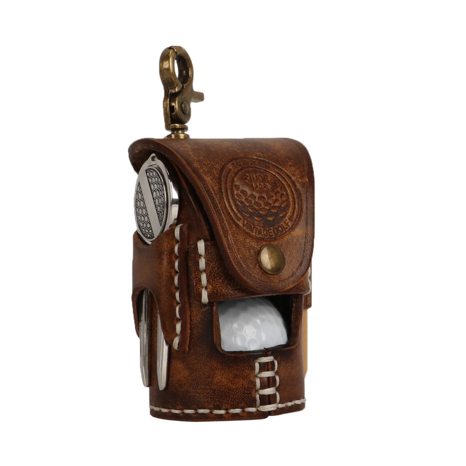 Mini borsa porta palline da golf in pelle vintage classico