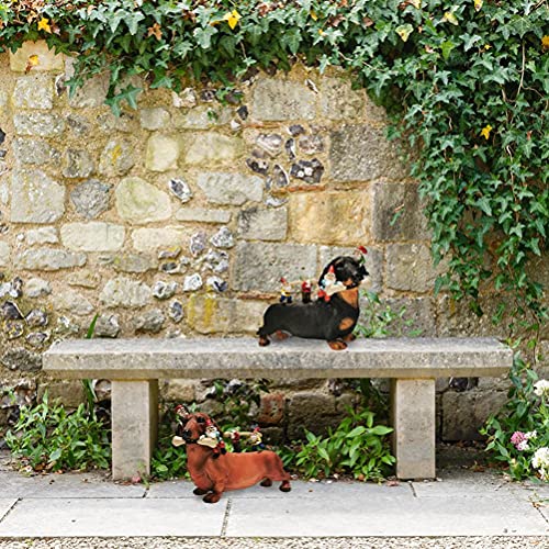 TOPINCN Hundefressende Zwergenstatue, Hundeskulptur aus Kunstharz für Lustige Gartendekoration, 24 cm Hoch, für Rasen und Terrasse (#2)