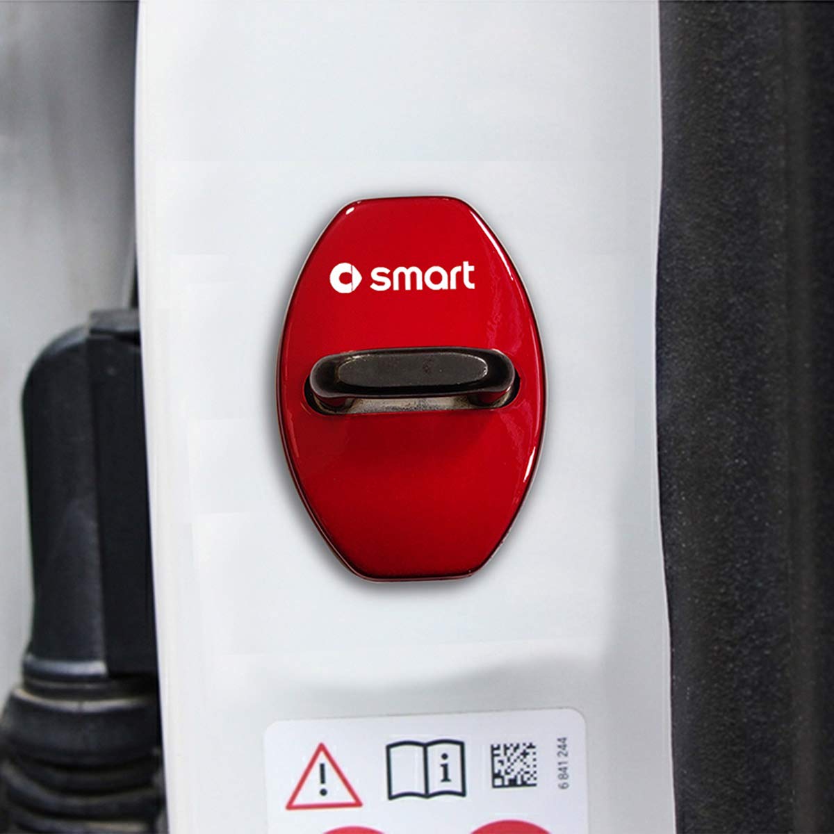 SHIFENG Stainless Steel Car Door Lock Cover for Mercedes Old Smart 451 Fortwo Forfour 2009-2014 Accessories Pack of 2 (Red)