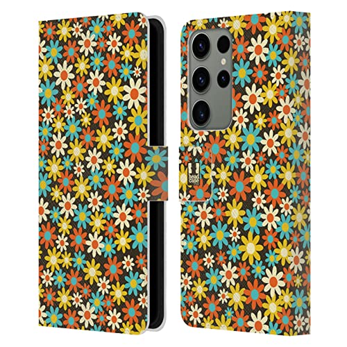 Coque Portefeuille Cuir Samsung S23 Ultra Finition Premium Motifs Floraux Citron