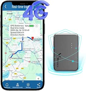 Winnes SIM Free GPS Tracker, 4G Magnetic Vehicle Tracker, Instant Alerts, Anti-Theft, Anti-Lost, Small Portable Personal Tracker for Cars, Bikes, Motors, Kids, Elderly asin的图片