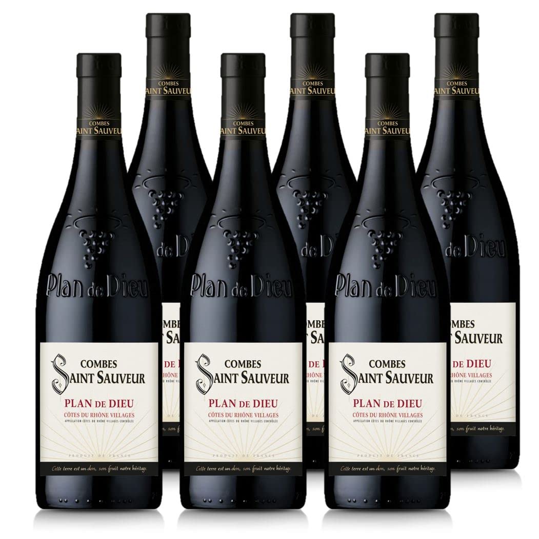 COMBES SAINT SAUVEUR - Rotwein Trocken - AOP Côtes du Rhône Village „Plan de Dieu“ (6 x 0,75 l)