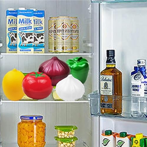 Miniatura 5 de Juegos de contenedores de almacenamiento de frutas y verduras: pimiento verde, cebolla, tomate, limón, ajo, reutilizable, transparente, sin BPA,