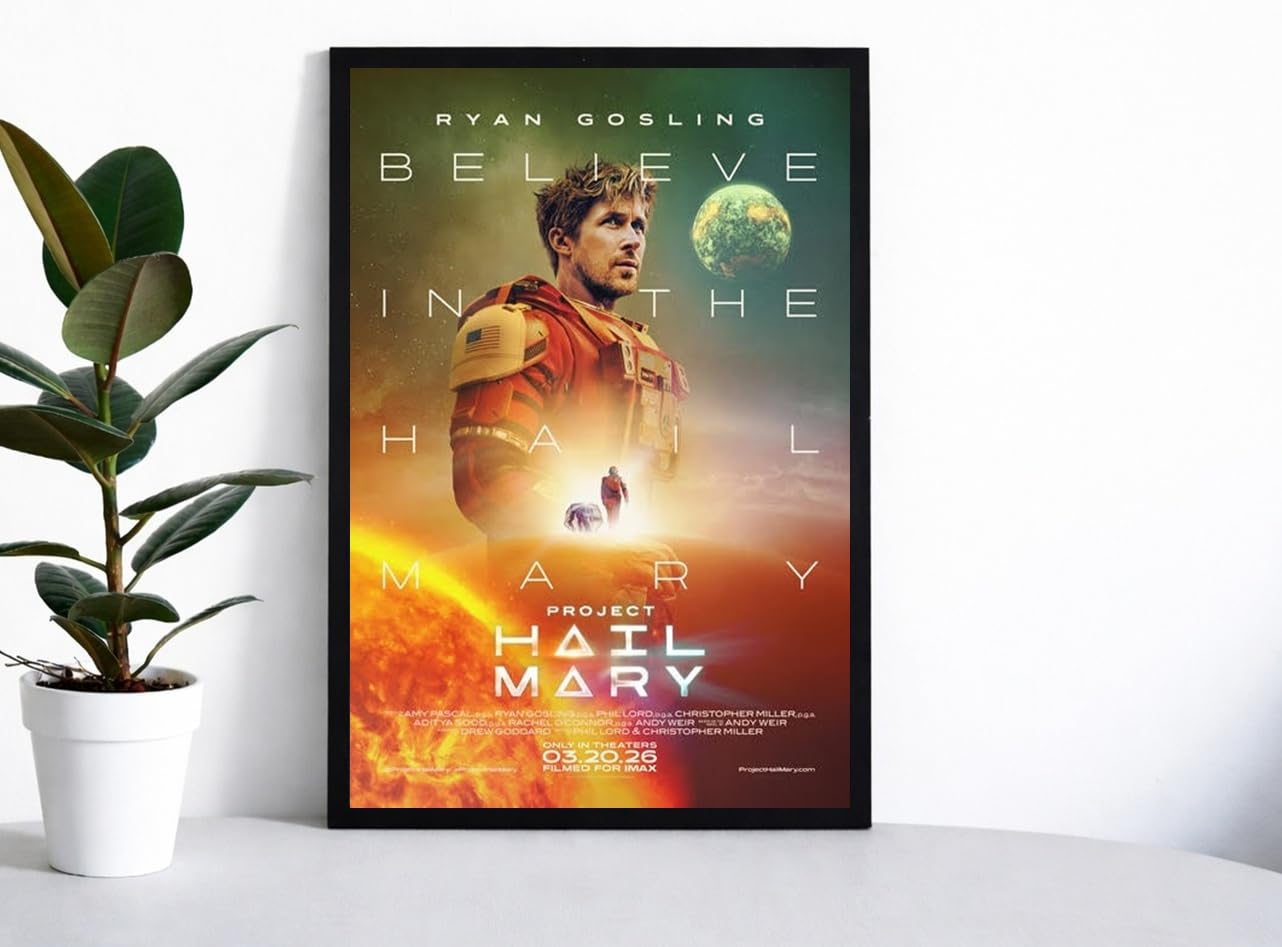 プロジェクト・ヘイル・メアリー 劇場用ポスター 両面印刷 Amazon.co.jp: 【フレーム付-黒-】映画ポスター プロジェクト ヘイル