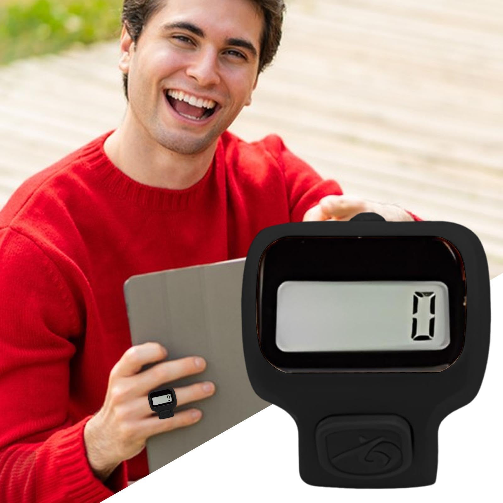 Electronic Finger Counter - Portable Digital Tally Clicker for Accurate Counting, Compact Handheld Ergonomic Design, Touch Button + Adjustable Finger Ring Strap, Durable ABS Lightweight Build - fo