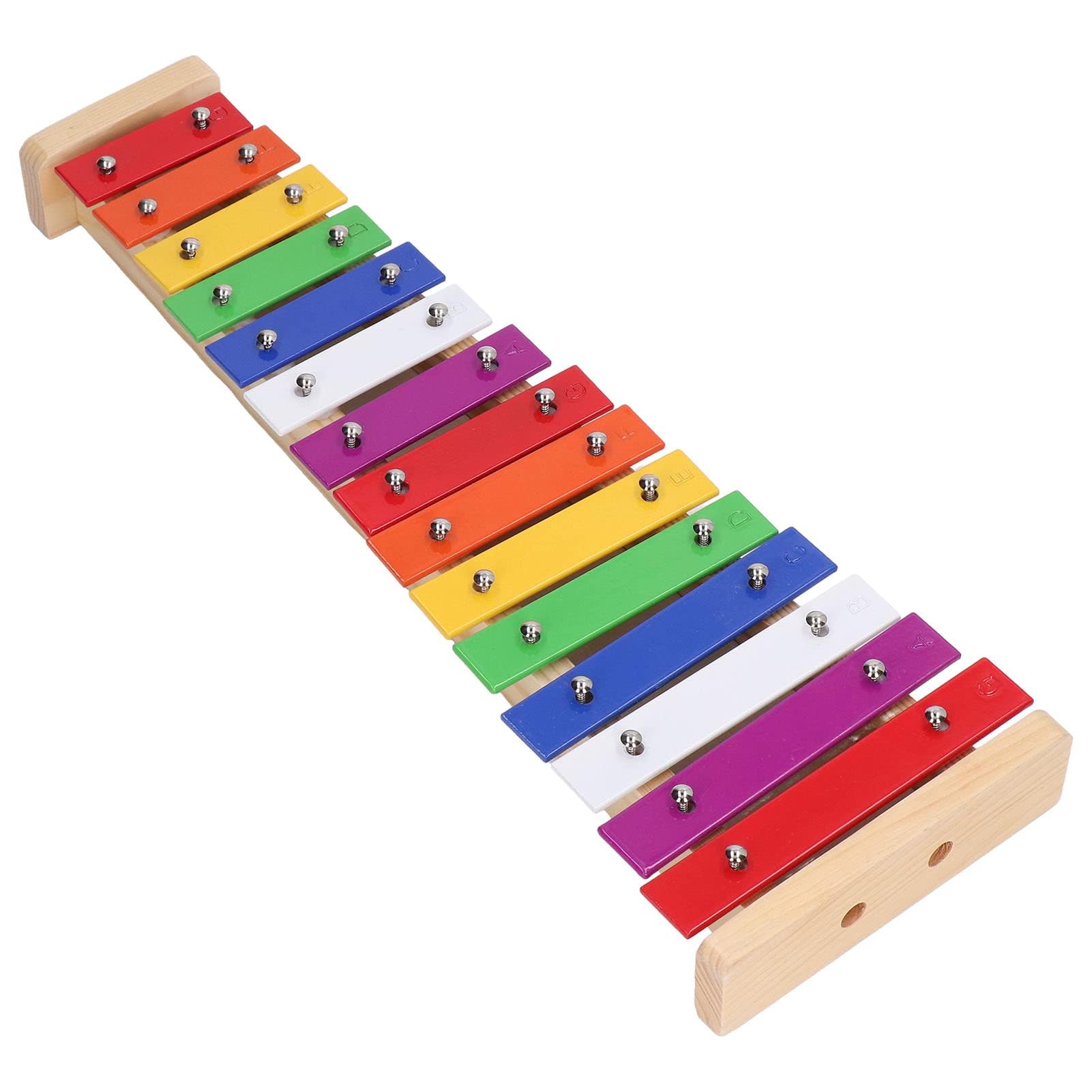 Xilófono 15 notas, Xilófono con 2 Mazos para Niños Instrumento Musical Educativo Glockenspiel de Aluminio y Pino Juguete Adecuado a Partir de 3 Años