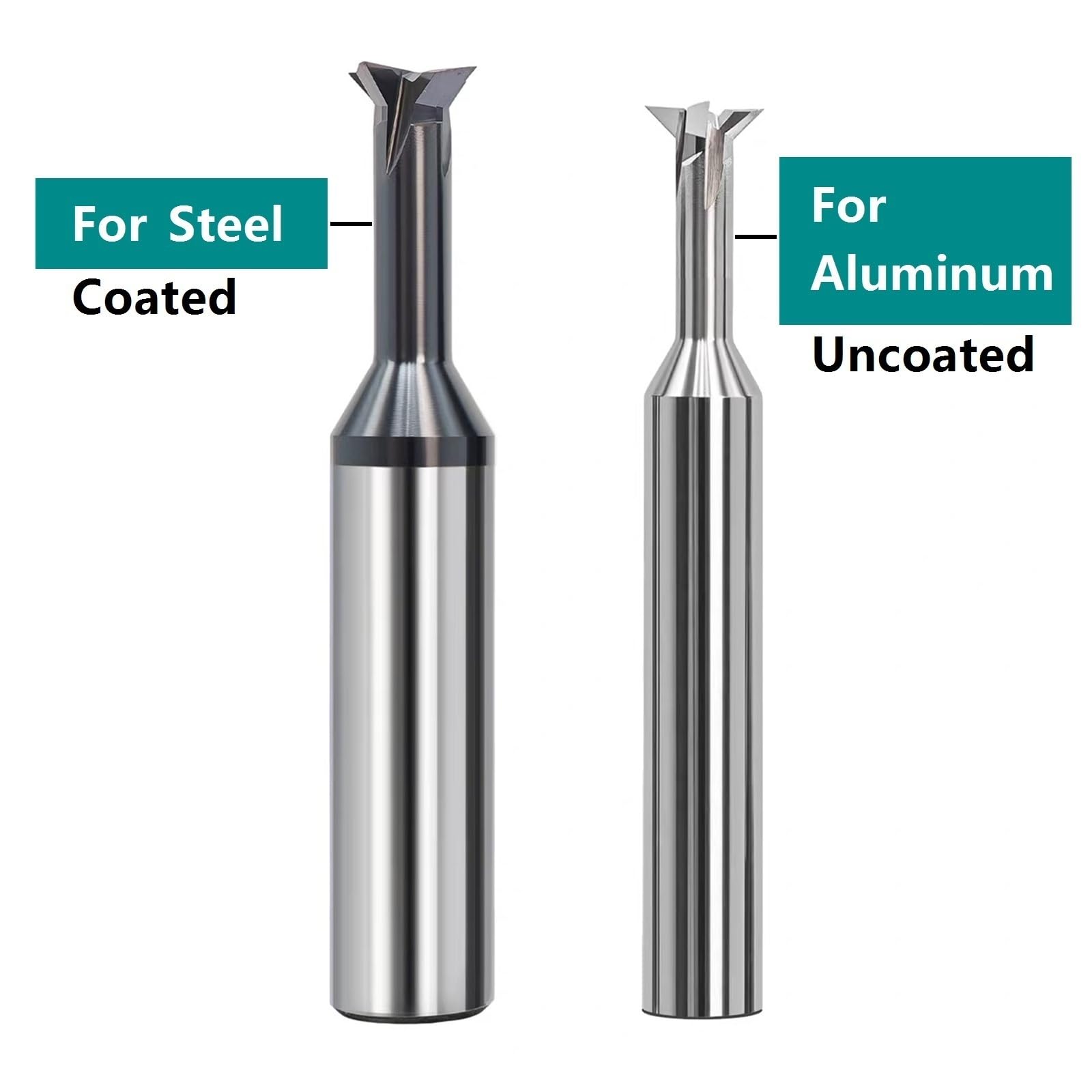 Fresa de cola de milano 5 unids/set fresa de cola de milano de carburo herramienta CNC 45 °/60 ° acero de tungsteno for Metal(D5*D6*45°*Φ2.5 * 10*L50 for AL)