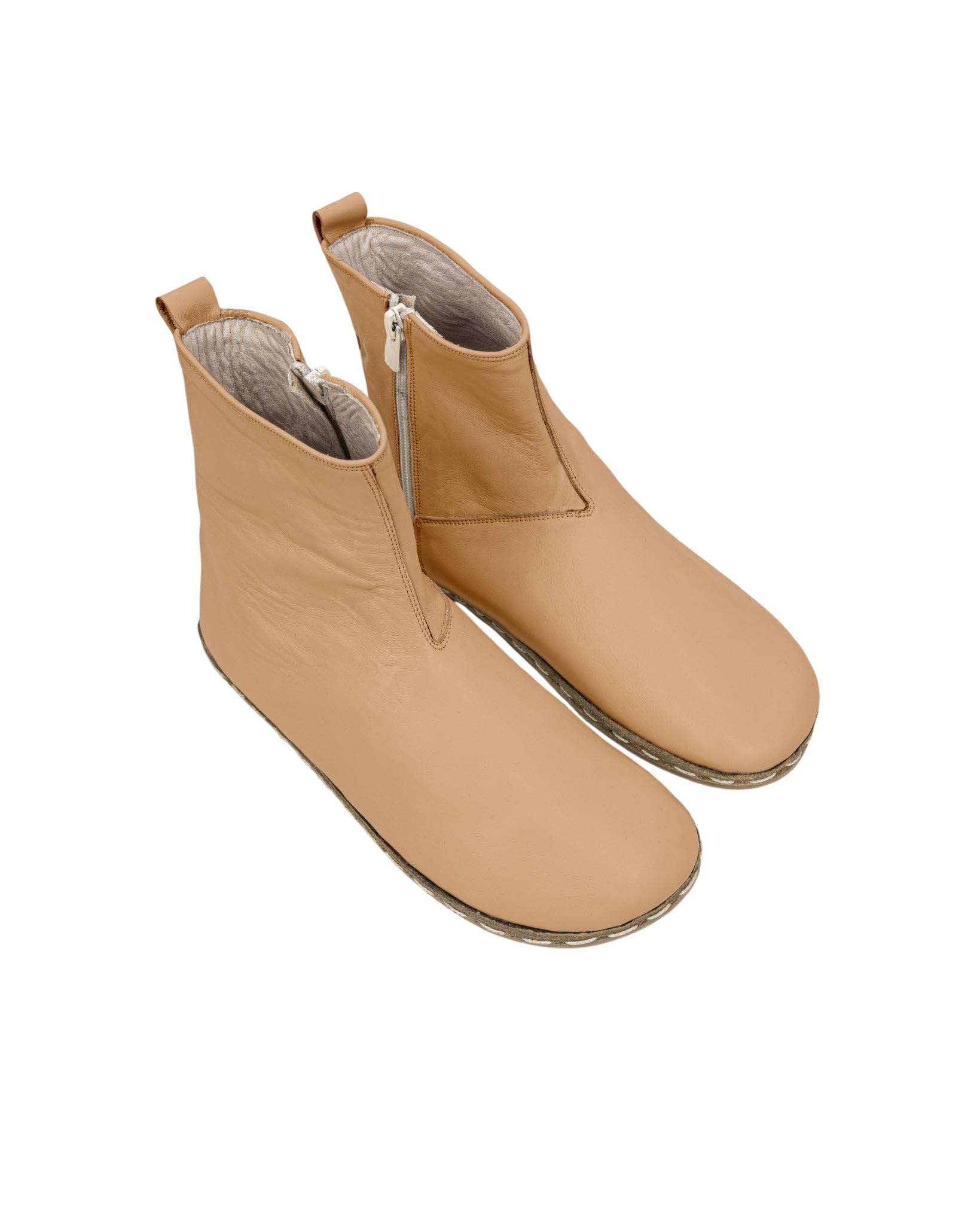 Cappadocia Undyed Artisan Handcrafted Genuine Leather Zero Drop Barefoot Chelsea Boot For Women Wide Toe Box Flexible Sole
