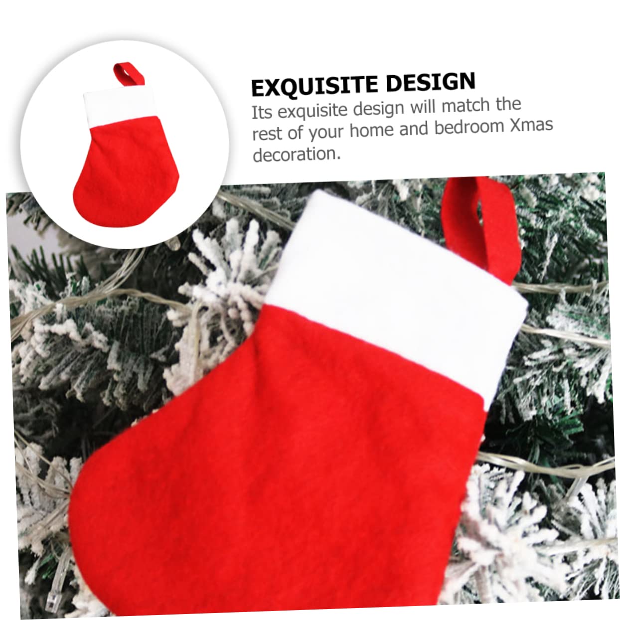 TOPBATHY 80 Piezas Calcetines Navideños Bolsillo De Cubiertos De Navidad Calcetín De Navidad Colgando Decoración Colgante De Calcetín De Fiesta De Navidad Mini Tela No Tejida Rojo