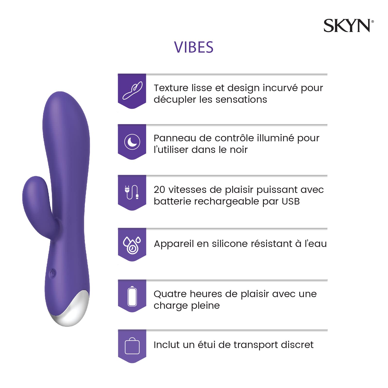 SKYN Vibes, vibratore rabbit con 20 modalità di vibrazione