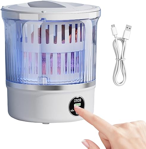Portable Washing Machine Mini Rechargeable Washer, Portable Washing Machine for Home Apartment Dorm RV Travel Camping, 3L Waterproof Non-Slip