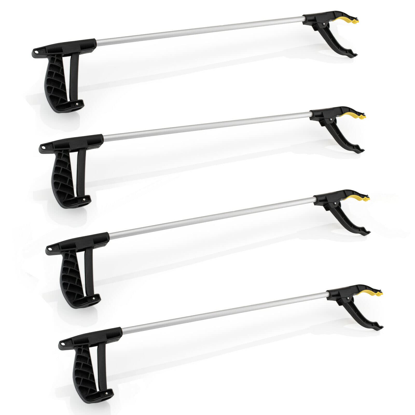 Faboer 4 Pack Litter Picker Ergonomic Long Reach Handle 30 Inch (76cm) Garden Tool, Magnetic Pick Up Durable & Sturdy for Picking Rubbish, Weeds, Leaves, Gardening, Elderly & Disabled Multi-use Tool