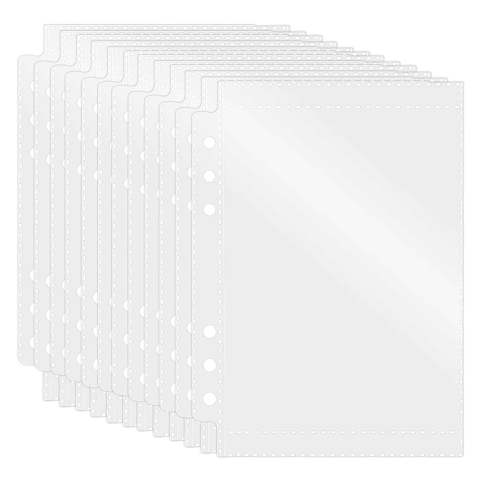 A6 Binder Pockets, 50 Pieces PVC 6-Hole Zipper Binders