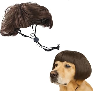 サムコス ペットウィッグ 犬 猫 ペット用帽子 ハロウィン おしゃれ 面白い ワンちゃん コスプレ かつら 着脱簡単 撮影道具