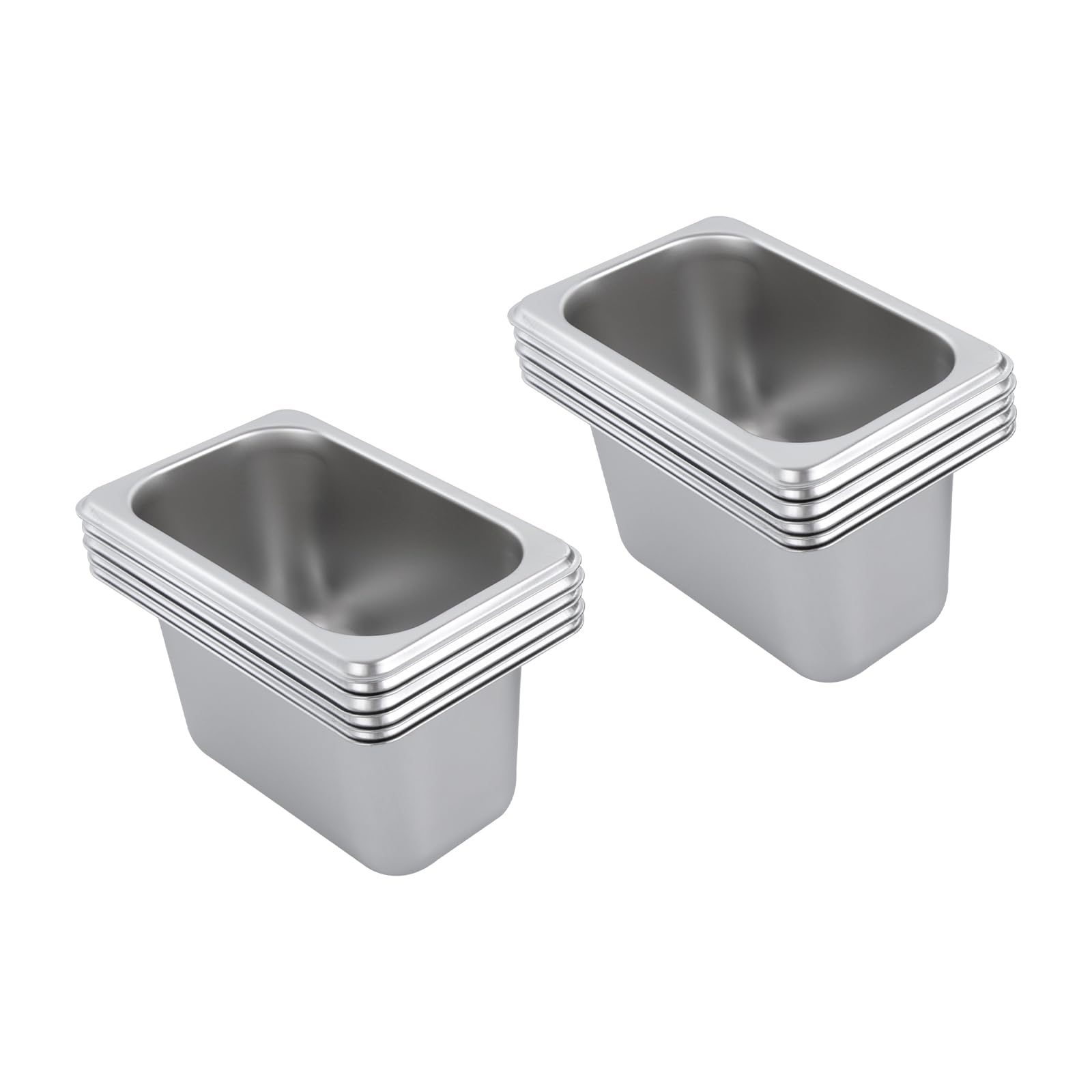 Scatola per condimenti e spezie, Stazione for condire la Pizza 10 Scomparti in Acciaio Inox con teglie e coperchi Argento(10COM)