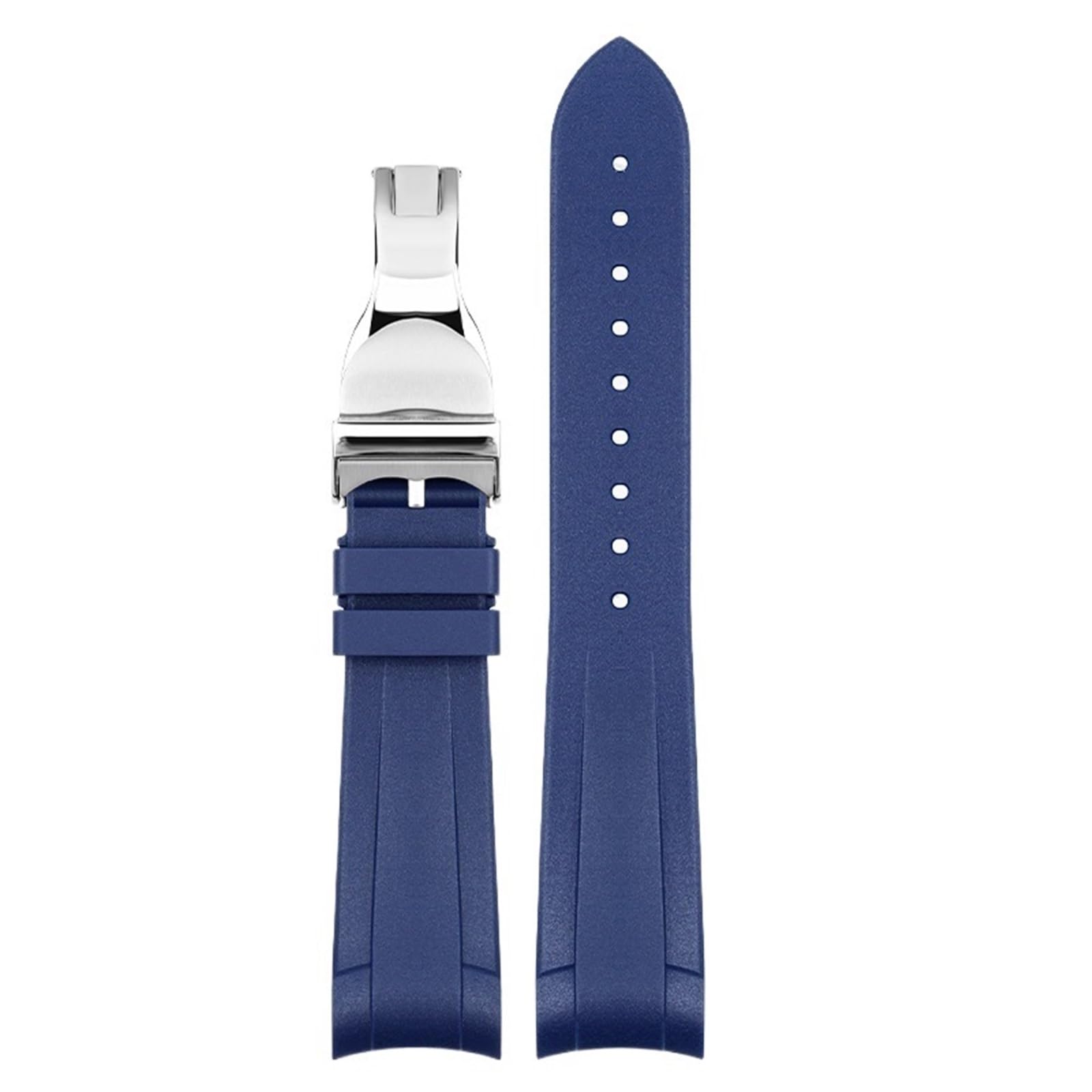 Gummi-Armband für Tudor Black Bay GMT Uhrenarmband, gebogenes Ende, Faltschließe, Schwarz, Blau, Rot, 22 mm Armband