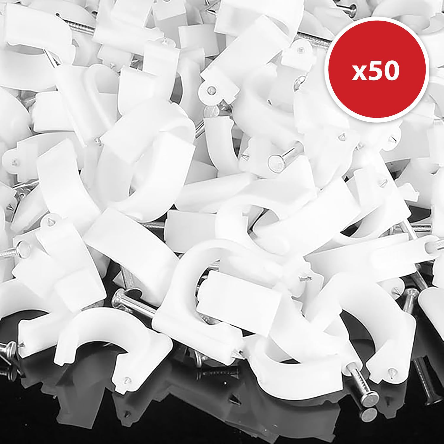 Velamp passacavo in plastica bianca 50 pezzi – diametro 4 mm² – copricavo tondo per pareti e mobili, facile da installare, robusto e discreto