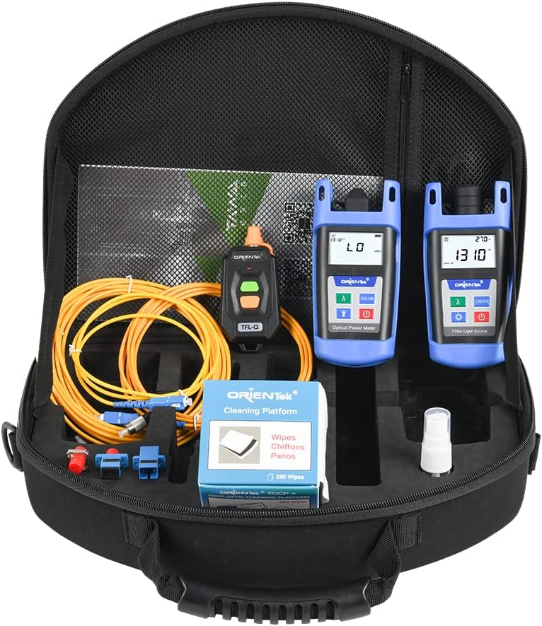 ORIENTEK TLT-12E FTTH Tool Kits Fiber Optic Power Meter + Optical Light Source +VFL FTTH Loss Test Kit Optical Power Meter OPM OLS