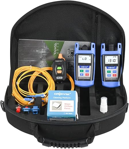 ORIENTEK TLT-12E FTTH Tool Kits Fiber Optic Power Meter + Optical Light Source +VFL FTTH Loss Test Kit Optical Power Meter...