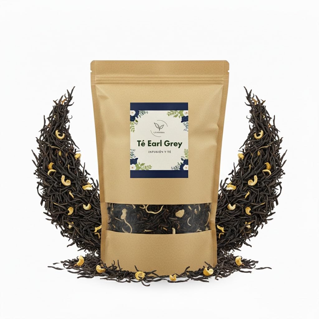 Té Earl Grey (Camellia sinensis) getrocknet lose 1000 g – für Kräutertees, 100% natürlich, ohne Zusätze – La Herbera