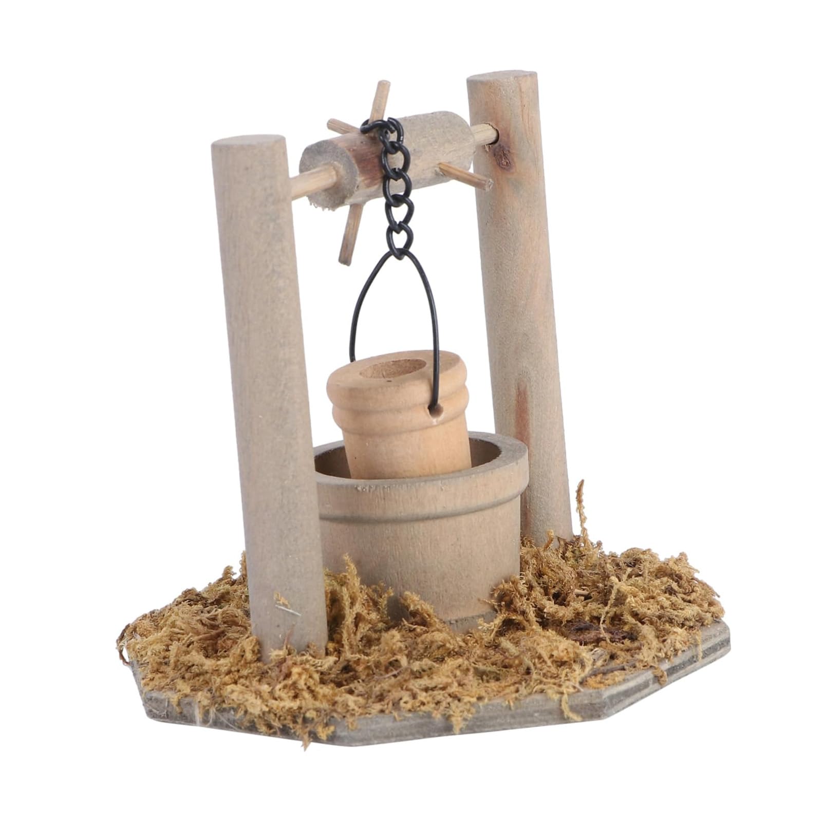 Msioytog Miniature Well Sculpture Figurine for 1/12 Dollhouses Garden Rural Landscape Decoration Scene Display Gifting Supply Miniature Well for Terrariums