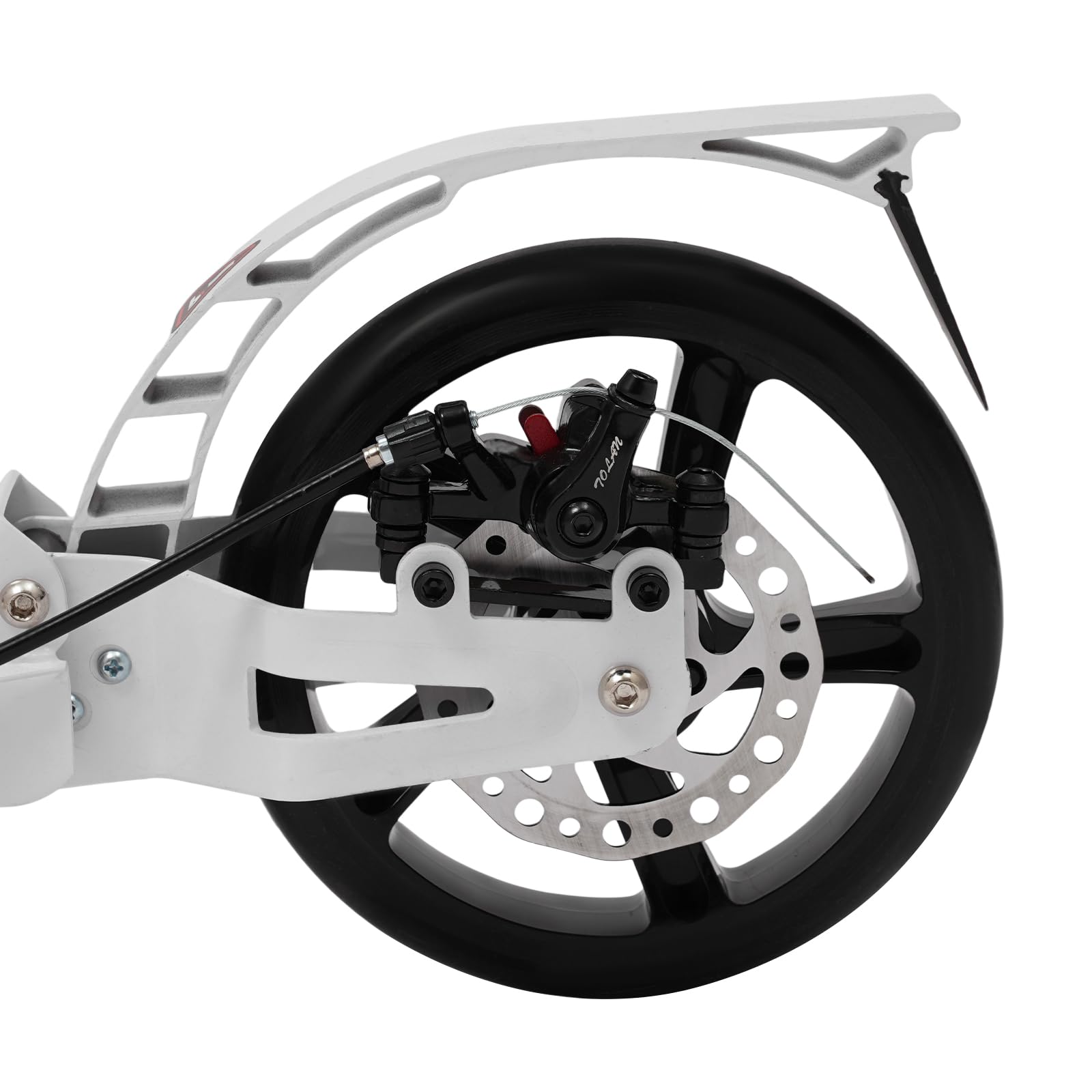 Monopattino pieghevole per adulti e ragazzi, regolabile in altezza 93-107 cm, portata fino a 100 kg, con doppio freno, pieghevole, per città e tempo libero, bianco