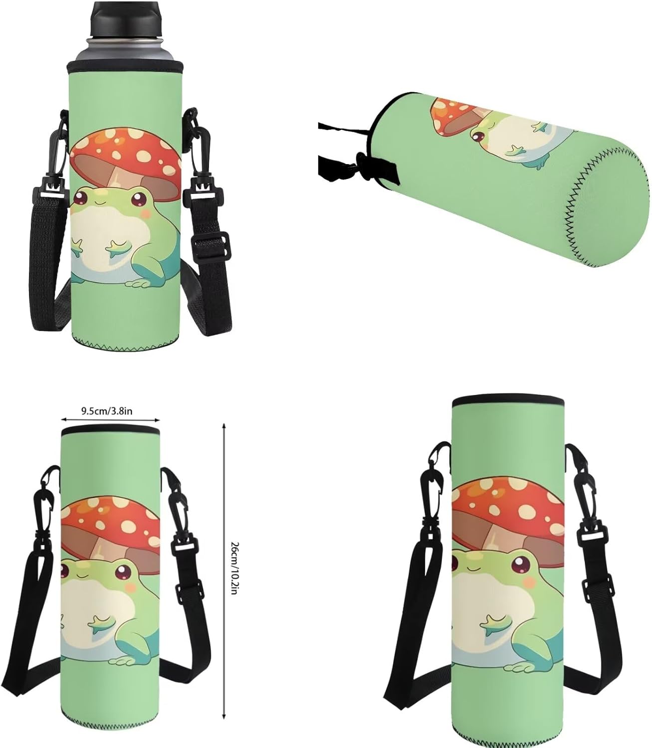 Mushroom Frog Kids Backpack with Lunch Bag for Girls 6-8 8-10 Boys School Backpacks Set/4Pcs Elementary School Bags with Lunch Box Water Bottle Holder Pencil Case Daycare Satchel Daypack